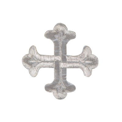 Аппликация термоклеевая крест арт.3580-1 цв.серебро уп.20 шт